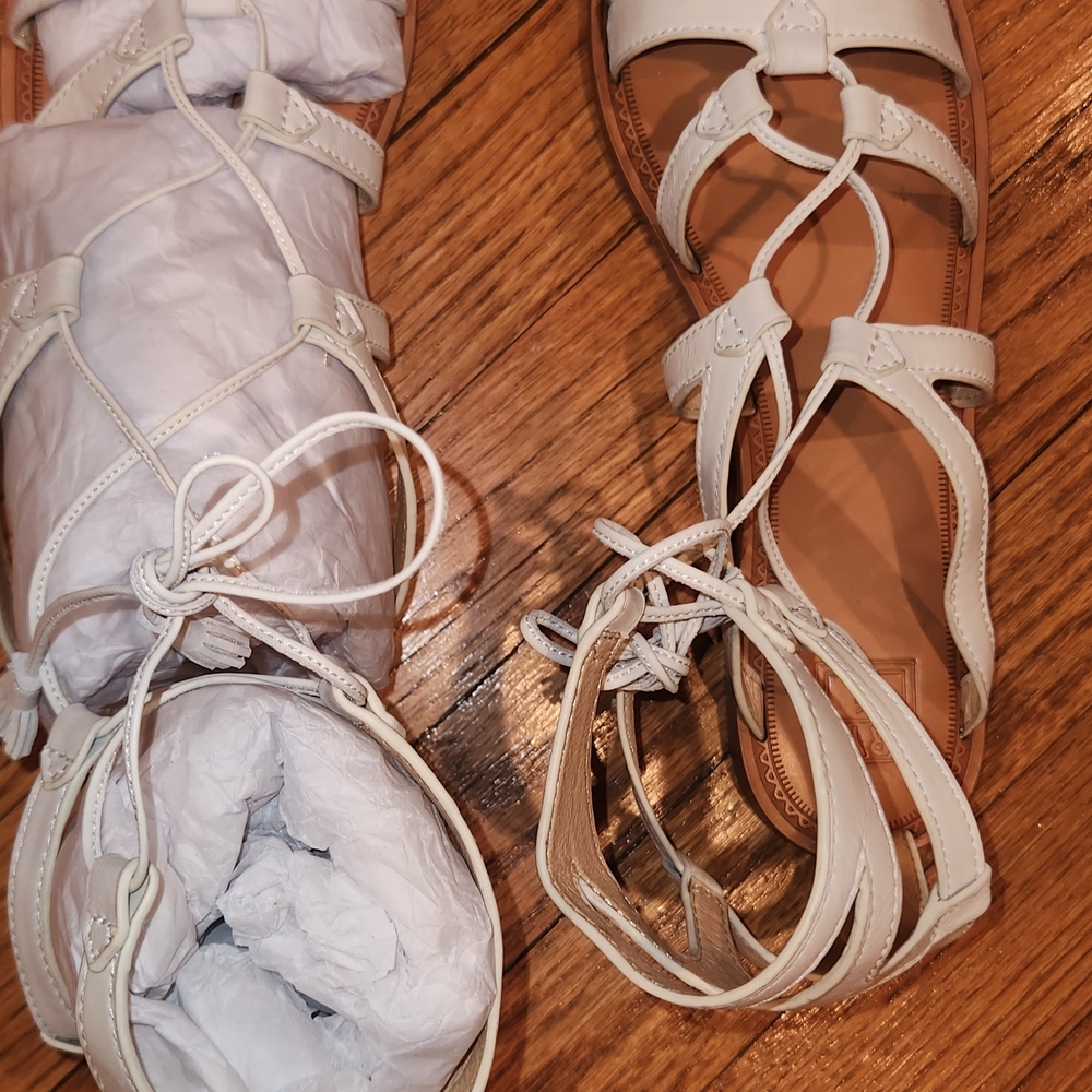 Frye Cream Strappy Sandals